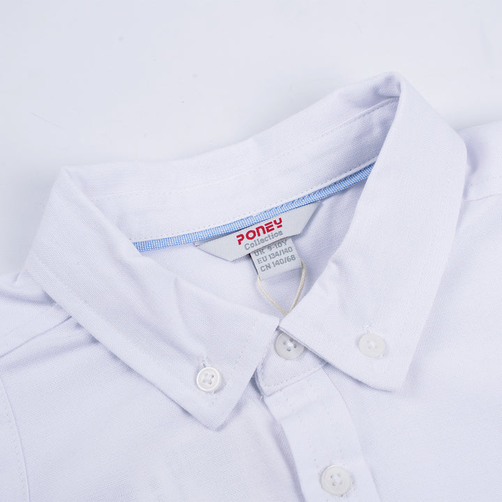 Poney Boys White Oxford Button Down Long Sleeve Shirt