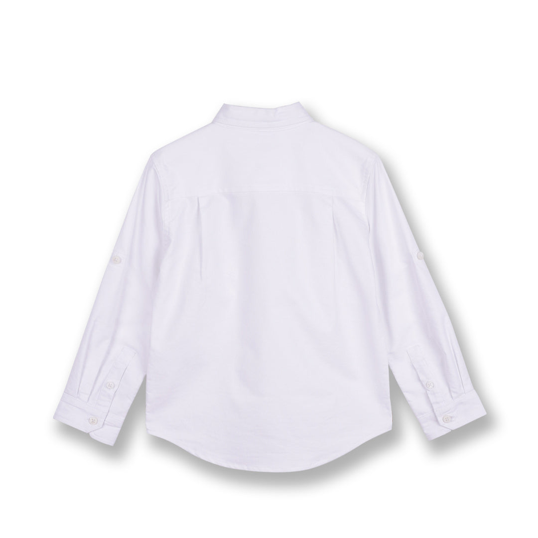 Poney Boys White Oxford Button Down Long Sleeve Shirt