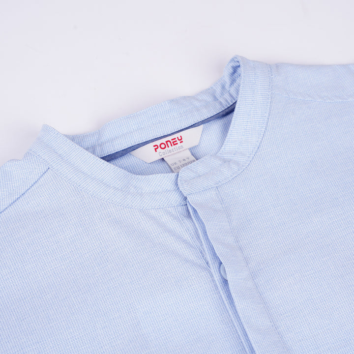 Poney Boys Blue Stand-up Collared Long Sleeve Shirt