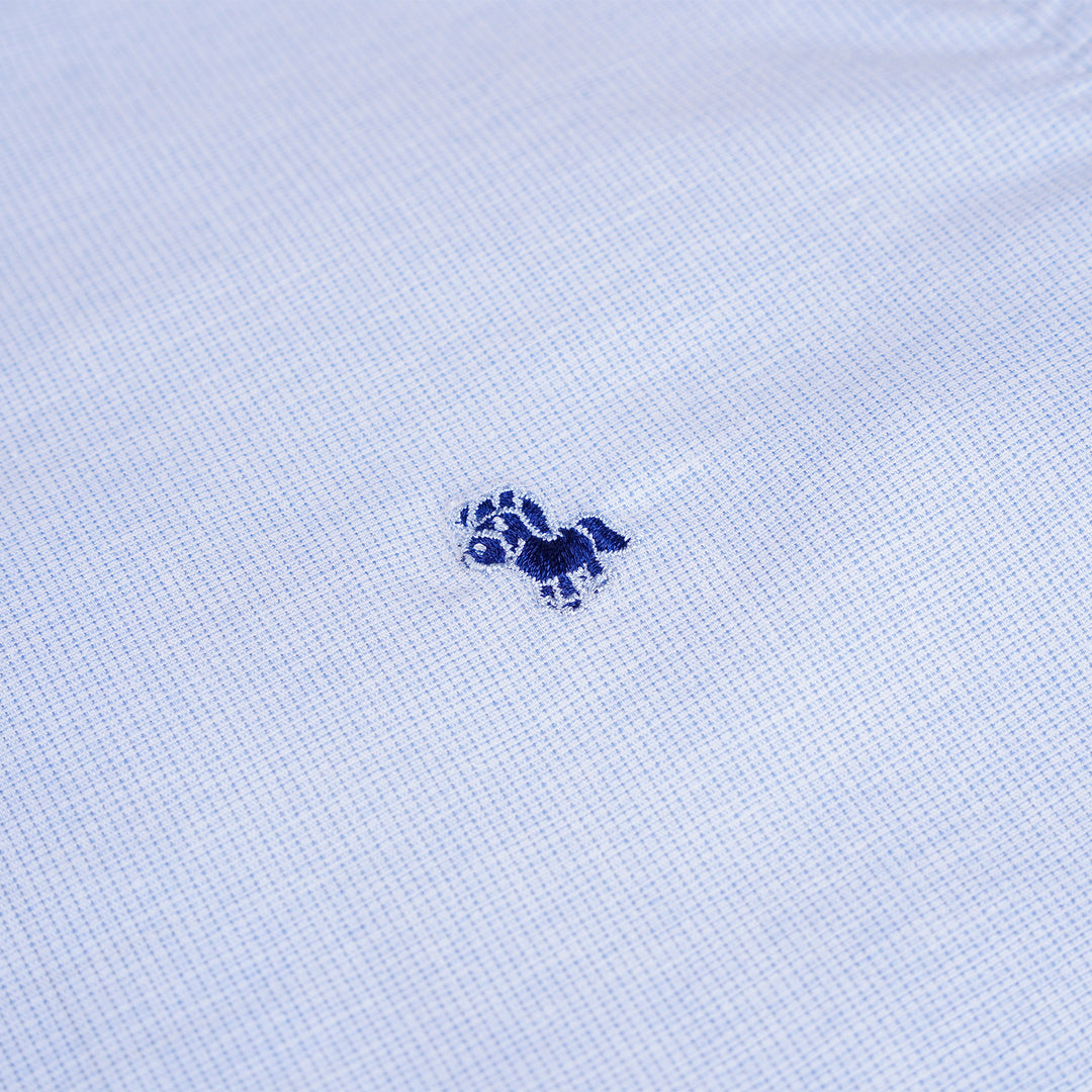 Poney Boys Blue Stand-up Collared Long Sleeve Shirt