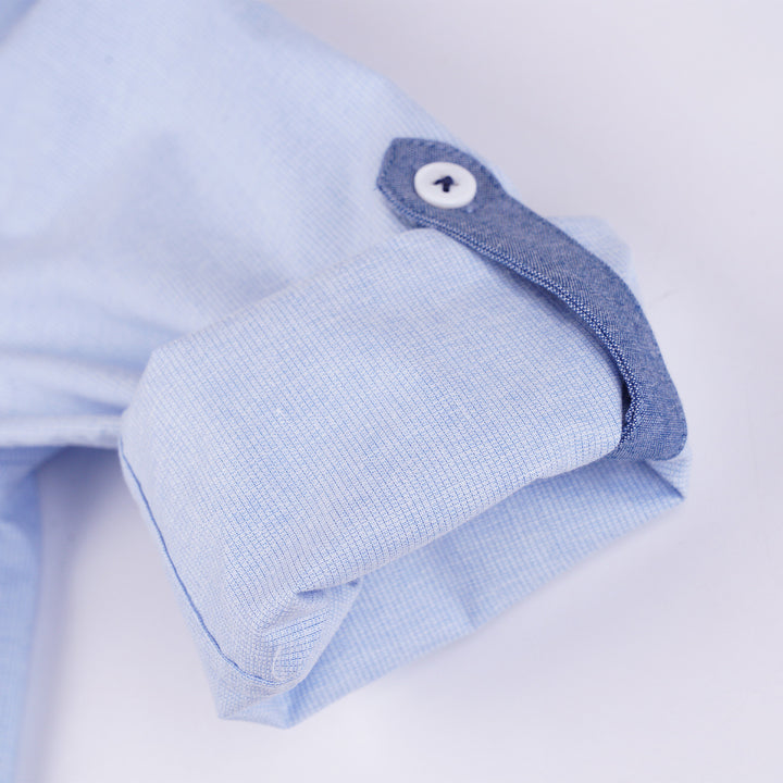 Poney Boys Blue Stand-up Collared Long Sleeve Shirt