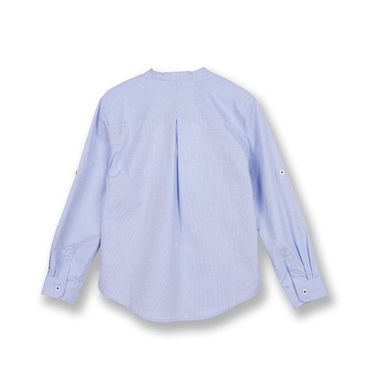 Poney Boys Blue Stand-up Collared Long Sleeve Shirt