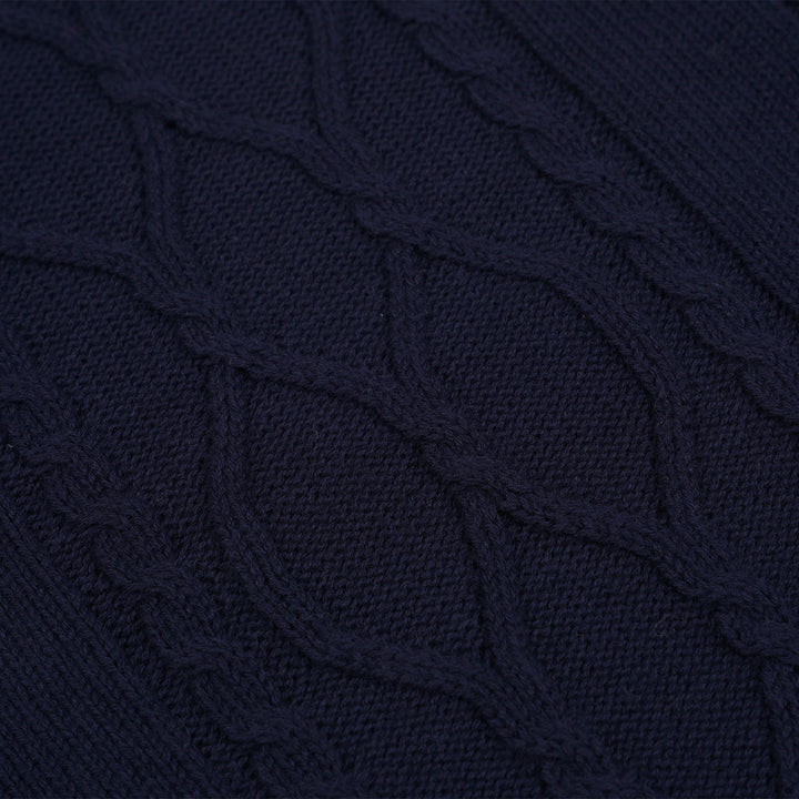 Poney Boys Navy Oversized Cable Knit Vest