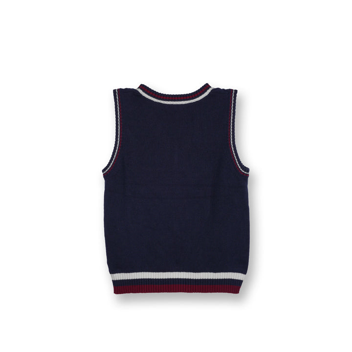 Poney Boys Navy Oversized Cable Knit Vest