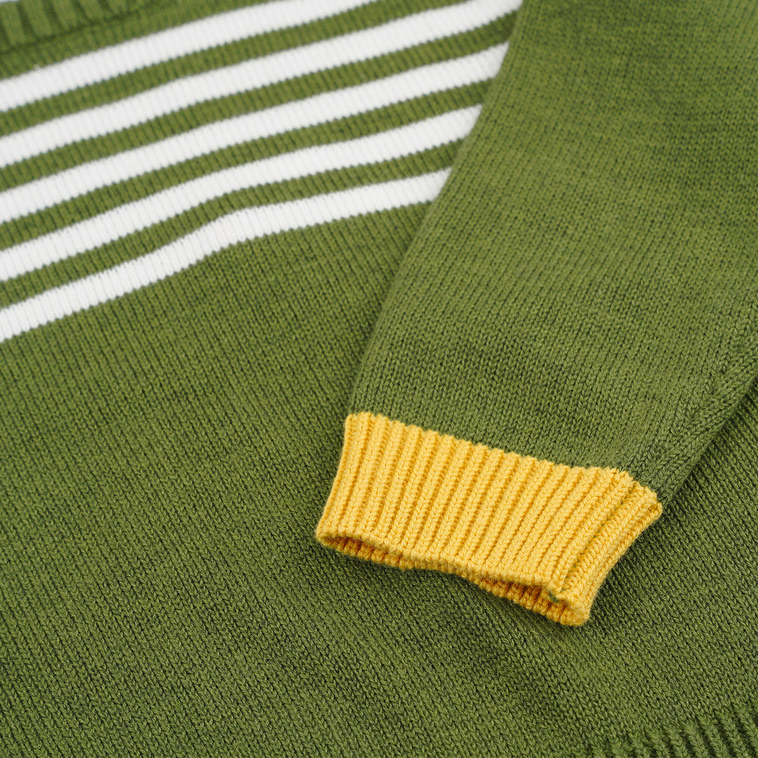 Poney Boys Green Striped Sweatshirt