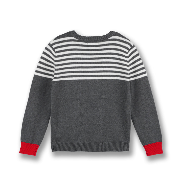 Poney Boys Grey Striped Sweatshirt