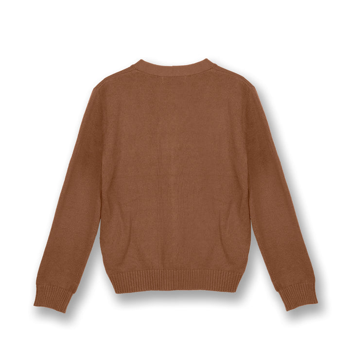 Poney Boys Brown Mix Yarn Cardigan