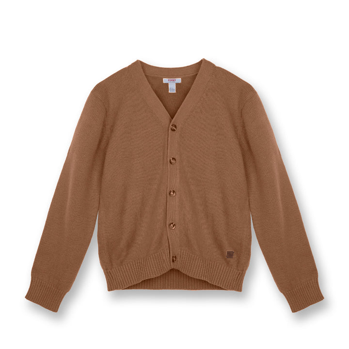 Poney Boys Brown Mix Yarn Cardigan