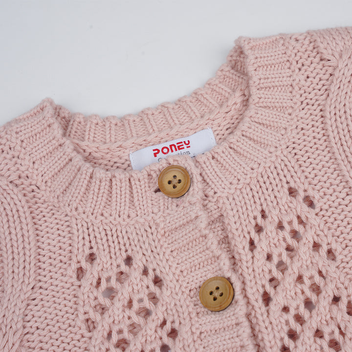 Poney Girls Pink Fuzzy Cardigan