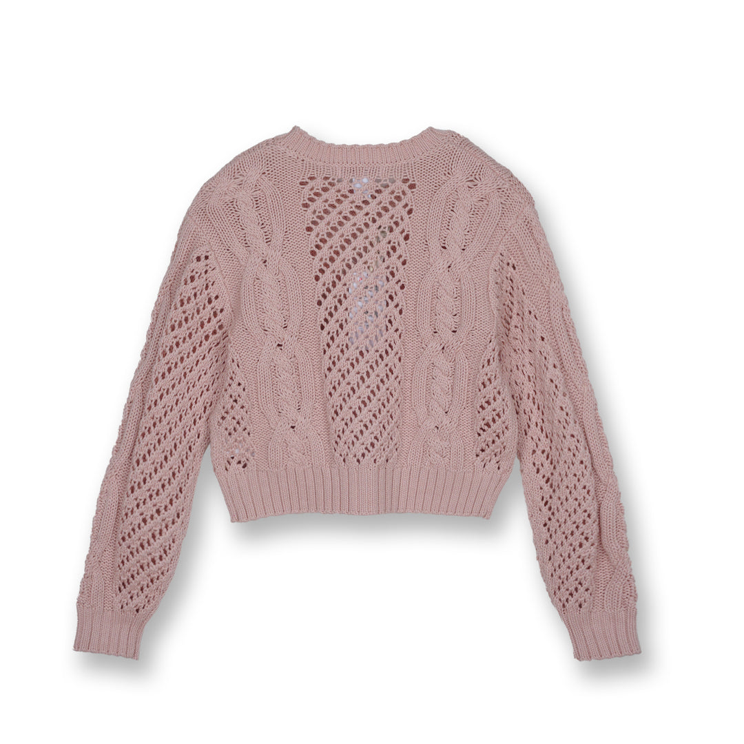 Poney Girls Pink Fuzzy Cardigan