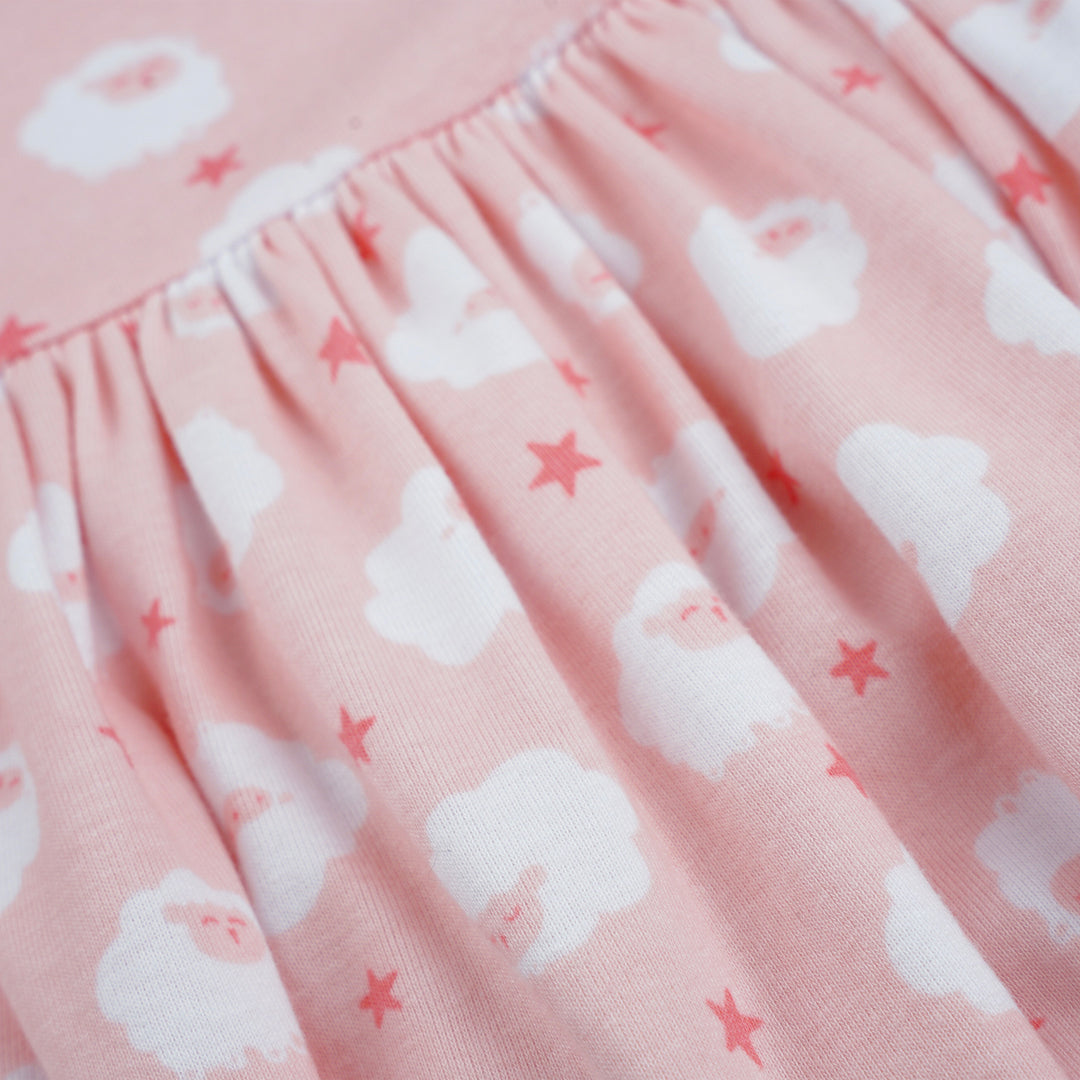 Poney Girls Light Pink Starry Sheep Sleeveless Dress