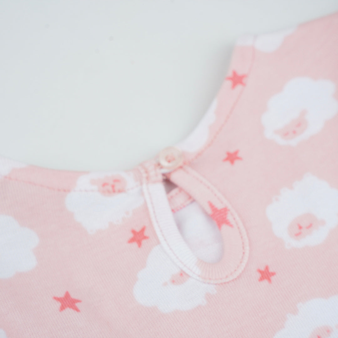 Poney Girls Light Pink Starry Sheep Sleeveless Dress