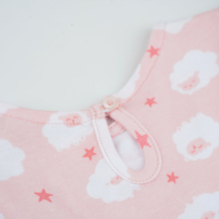 Poney Girls Light Pink Starry Sheep Sleeveless Dress