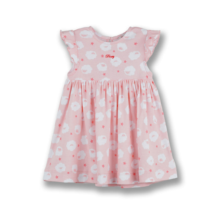 Poney Girls Light Pink Starry Sheep Sleeveless Dress