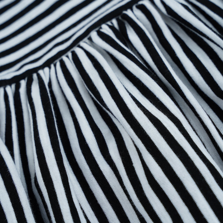 Poney Girls Black Graphite Striped Sleeveless Dress