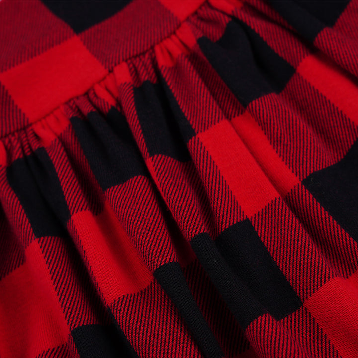 Poney Girls Red Checks Sleeveless Dress