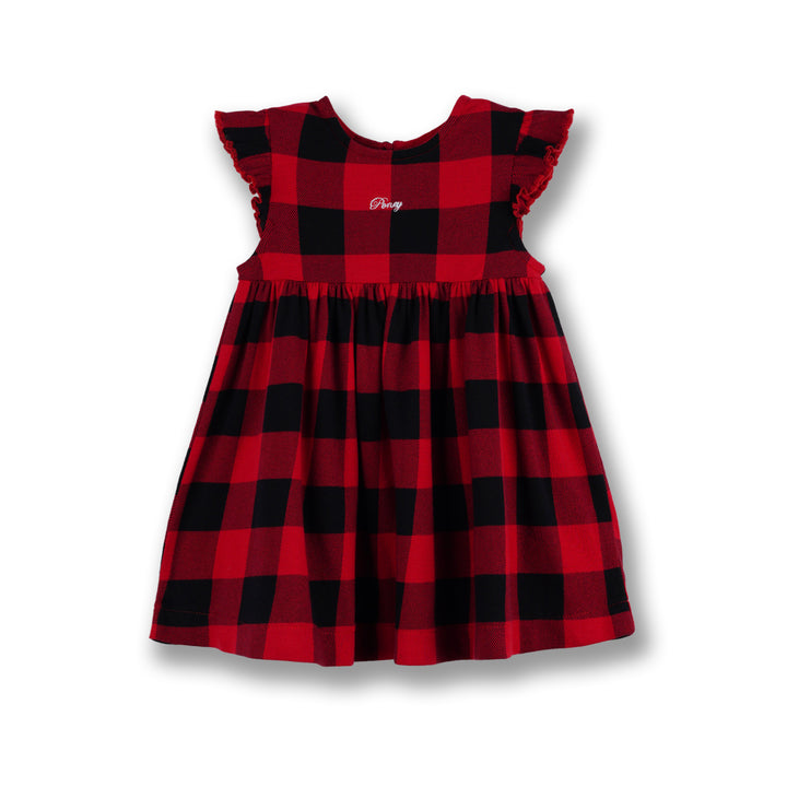 Poney Girls Red Checks Sleeveless Dress