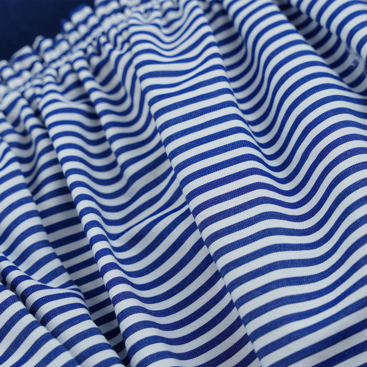Poney Girls Navy Midnight Blue Striped Short Sleeve Dress