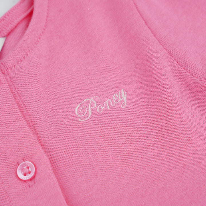 Poney Girls Pink Gathered Detail Short Sleeve Dress