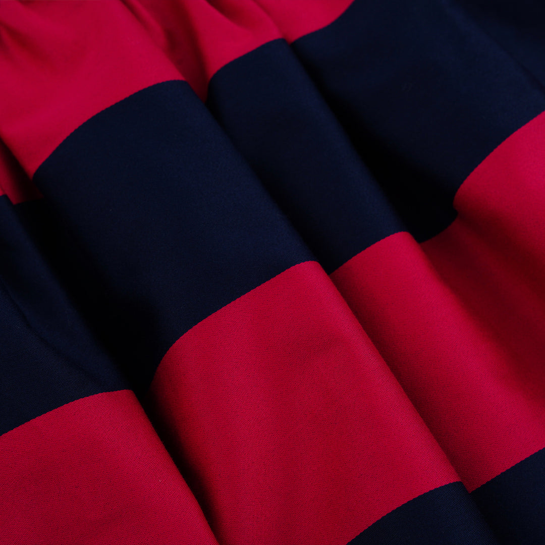 Poney Girls Navy Stripes Gathered Detail Short Sleeve Dress