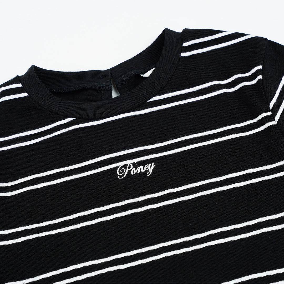 Poney Girls Black Charcoal Gray Short Sleeve Dress