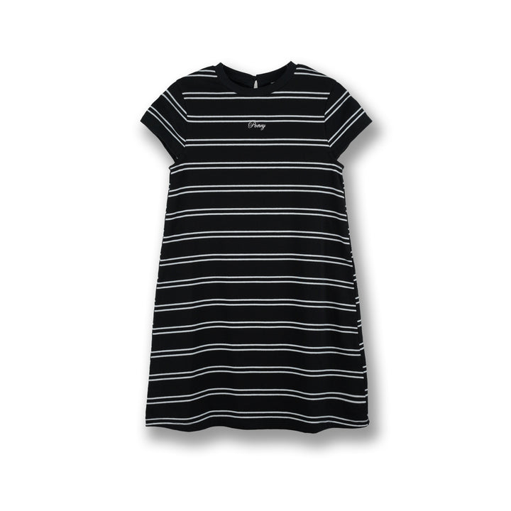 Poney Girls Black Charcoal Gray Short Sleeve Dress