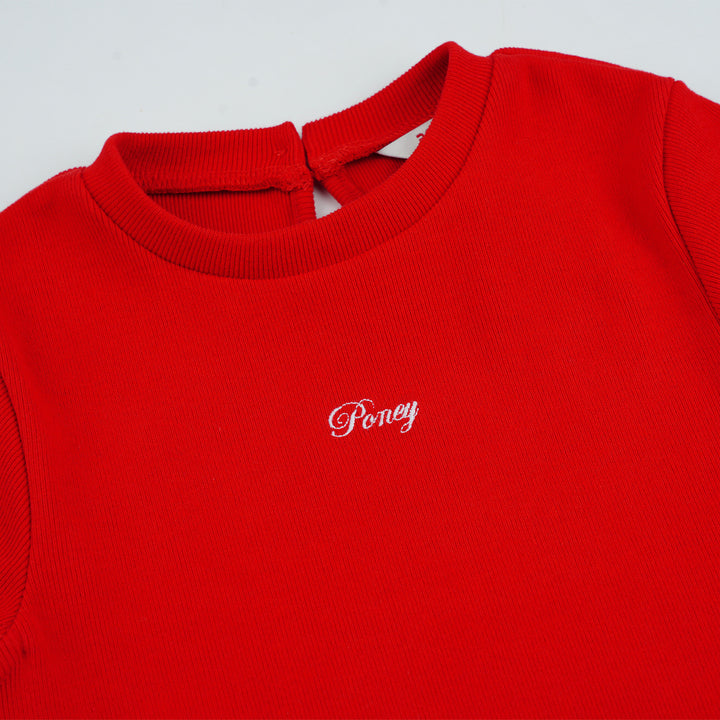 Poney Girls Red Stunning Short Sleeve Dress