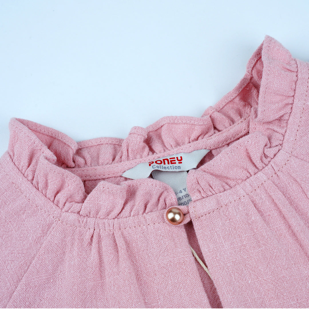 Poney Girls Light Pink Quartz 7/8 Long Sleeve Blouse