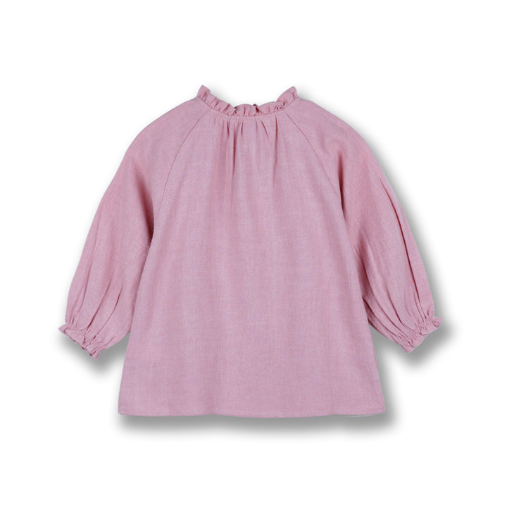 Poney Girls Light Pink Quartz 7/8 Long Sleeve Blouse