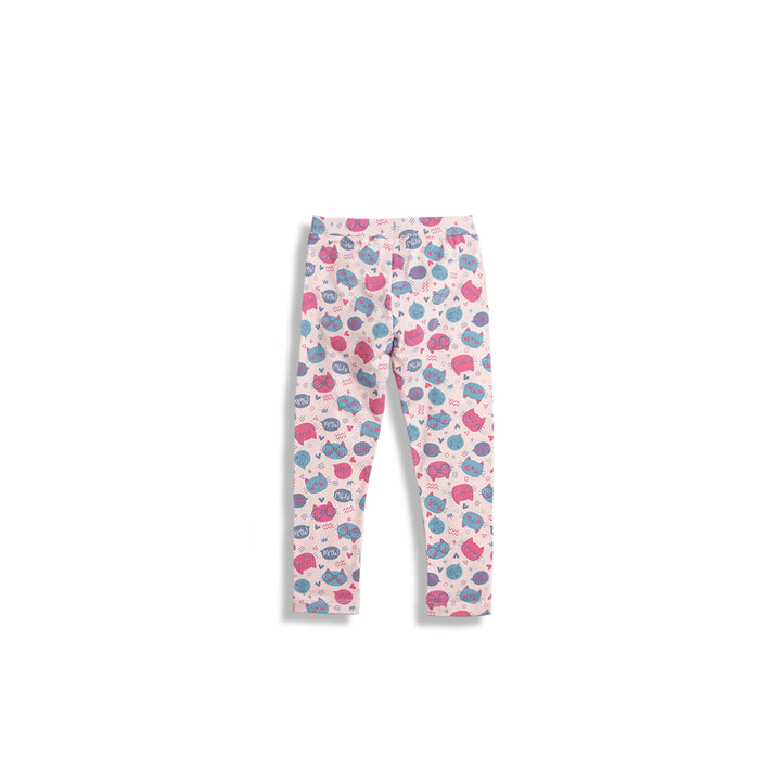 Poney Girls Light Pink Cutie Meow Leggings