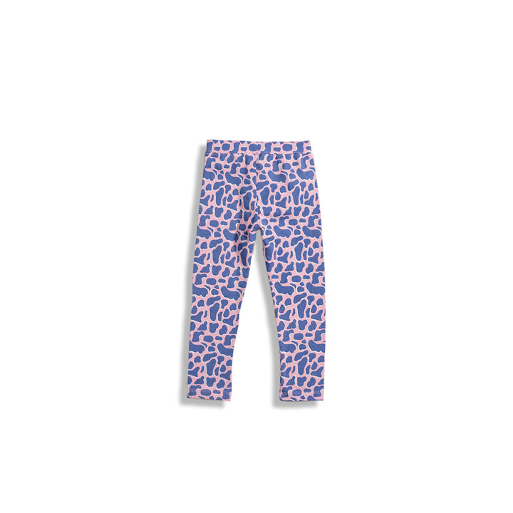 Poney Girls Pink Abstract Cow Leggings