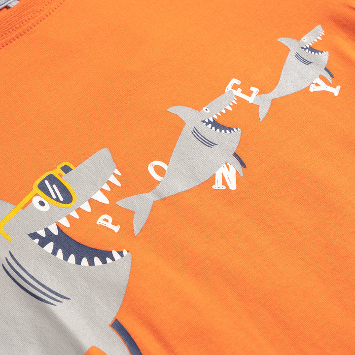 Poney Shark Family Boys Short Sleeve Tee