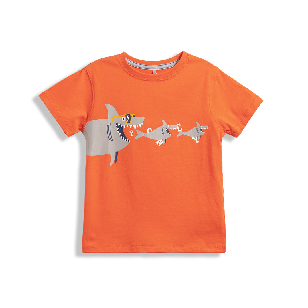 Poney Shark Family Boys Short Sleeve Tee