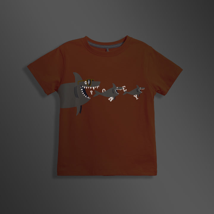 Poney Shark Family Boys Short Sleeve Tee
