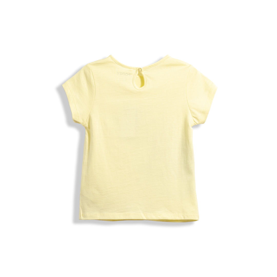 Poney Cheeky Kitty with Finger Heart Girls Short Sleeve Tee