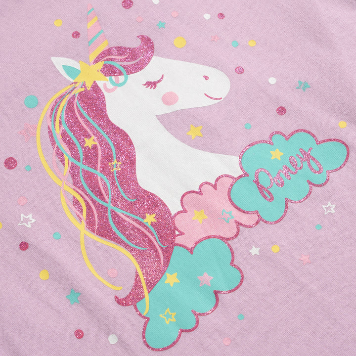 Poney Sparkle Unicorn Girls Short Sleeve Tee