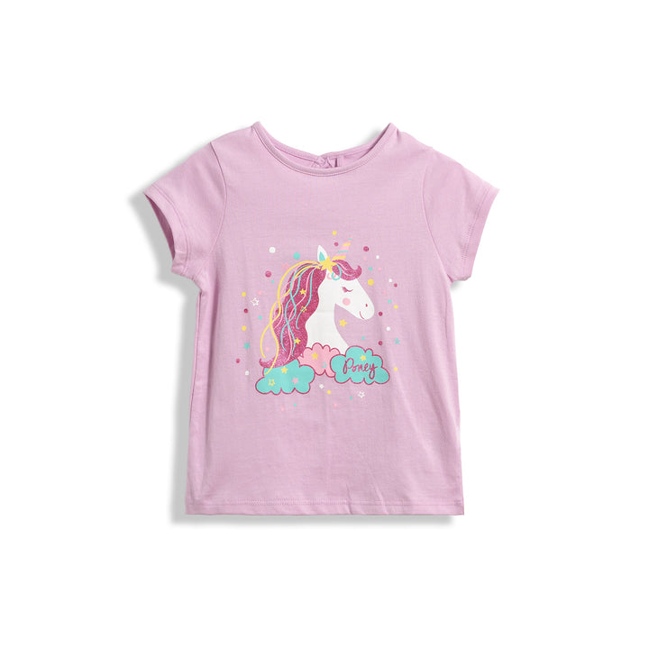 Poney Sparkle Unicorn Girls Short Sleeve Tee