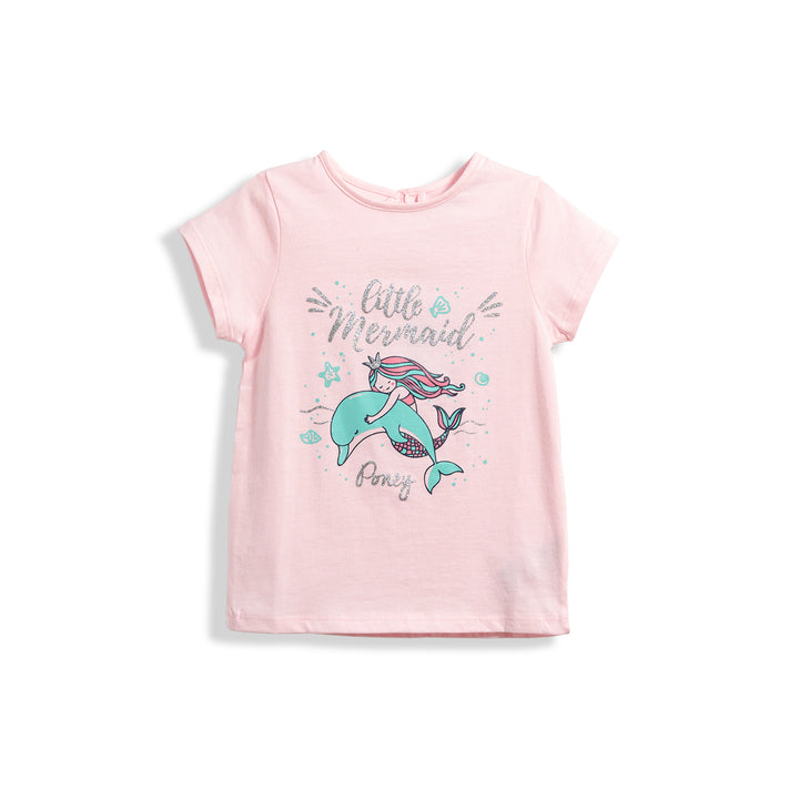 Poney Little Mermaid Girls Short Sleeve Tee