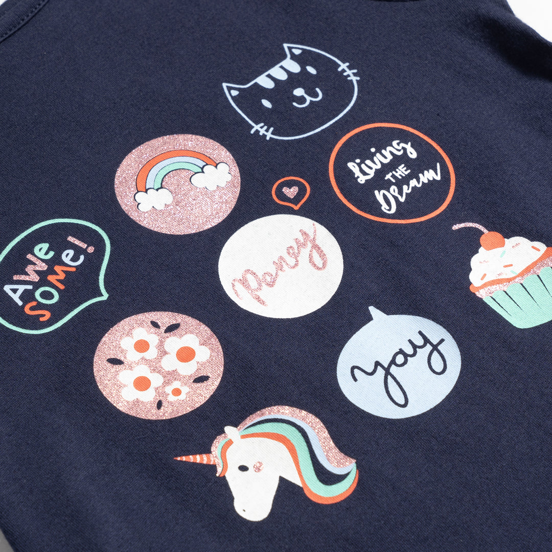 Poney Awesome PONEY Party Girls Short Sleeve Tee