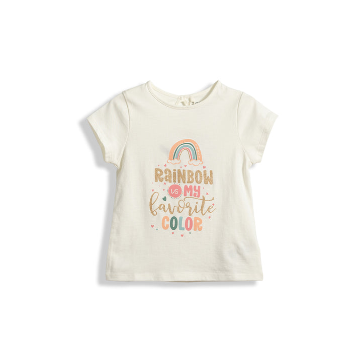 Poney Favourite Rainbow Colours Girls Short Sleeve Tee
