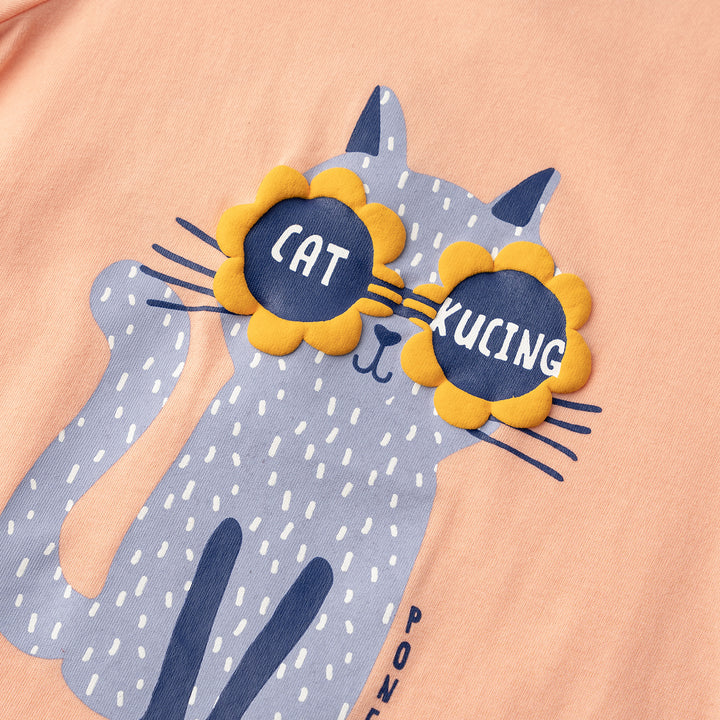 Poney Chic Cat Girls Short Sleeve Tee