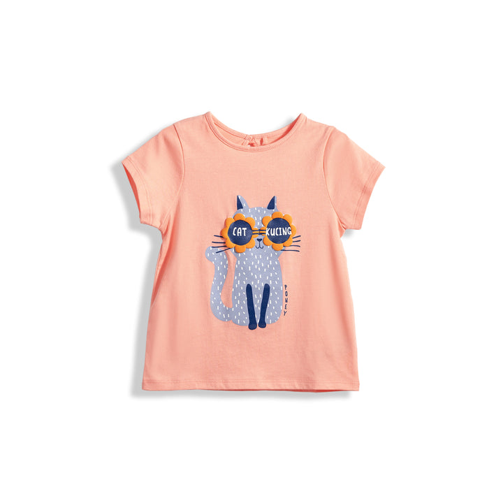 Poney Chic Cat Girls Short Sleeve Tee