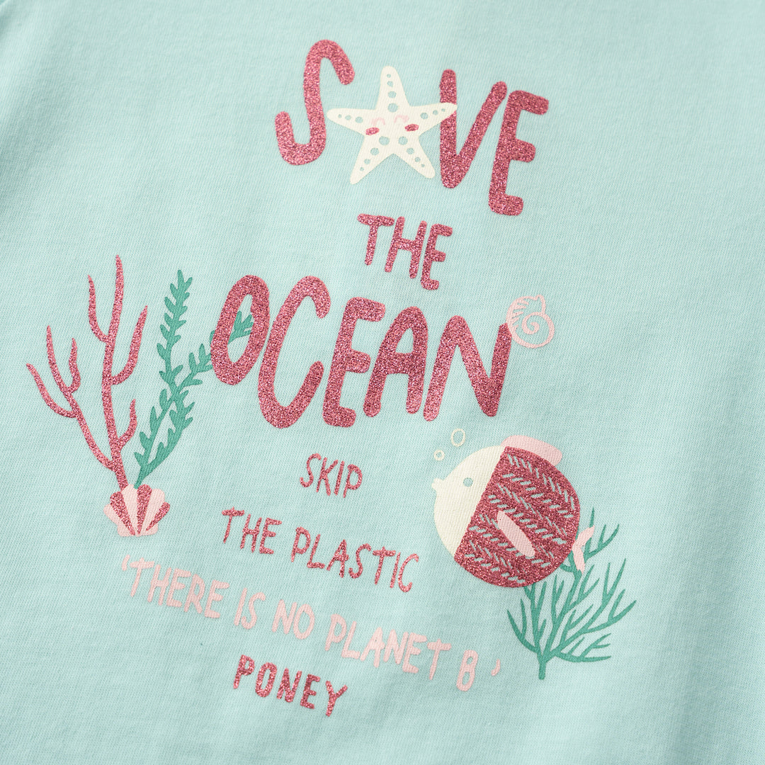 Poney Save The Ocean Girls Short Sleeve Tee
