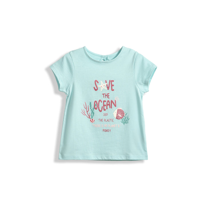 Poney Save The Ocean Girls Short Sleeve Tee