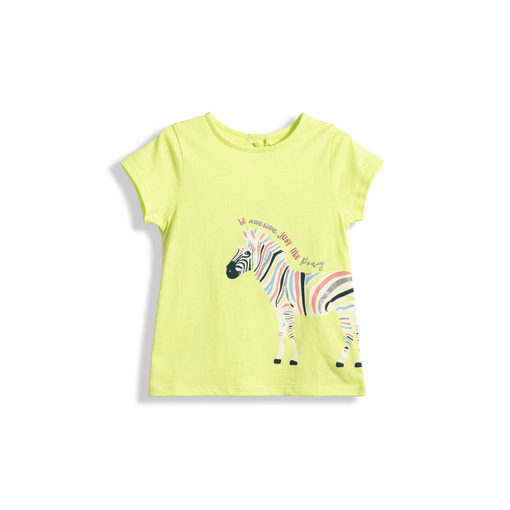 Poney Colourful Zebra Girls Short Sleeve Tee