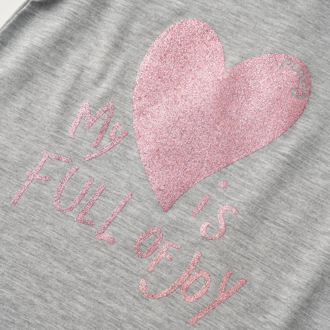Poney Joyful Heart Glitter Girls Short Sleeve Tee