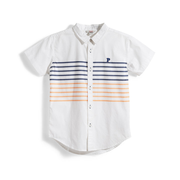 Poney Two Tone Colour Striped Short Sleeve Shirt