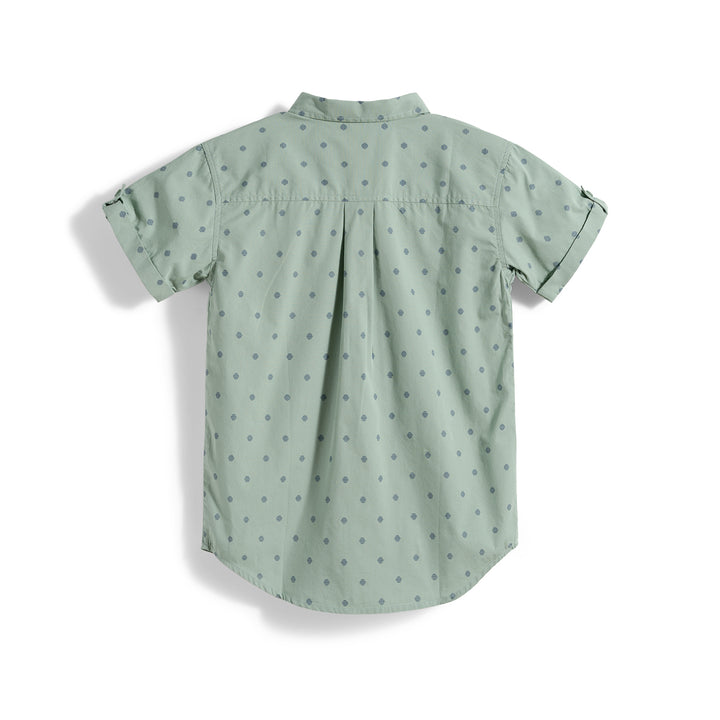 Poney Hedge Green Geomatric Short Sleeve Shirt