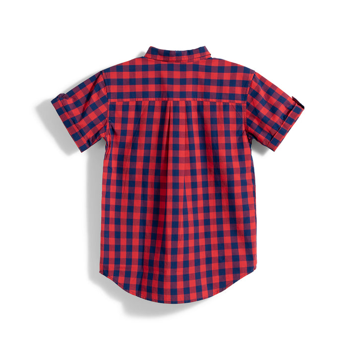 Poney Classic Red & Navy Gingham Short Sleeve Shirt
