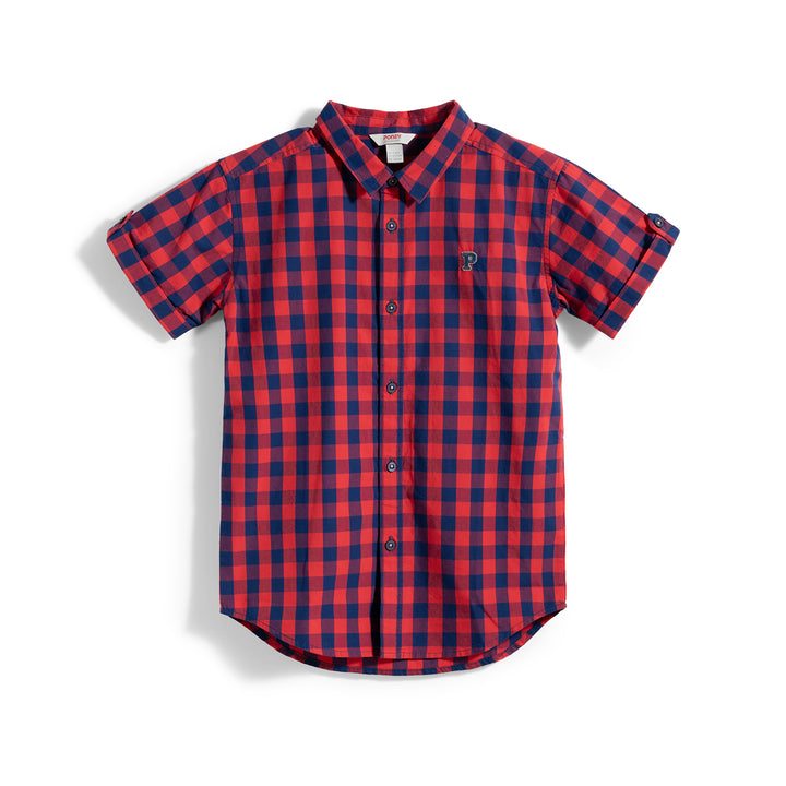 Poney Classic Red & Navy Gingham Short Sleeve Shirt